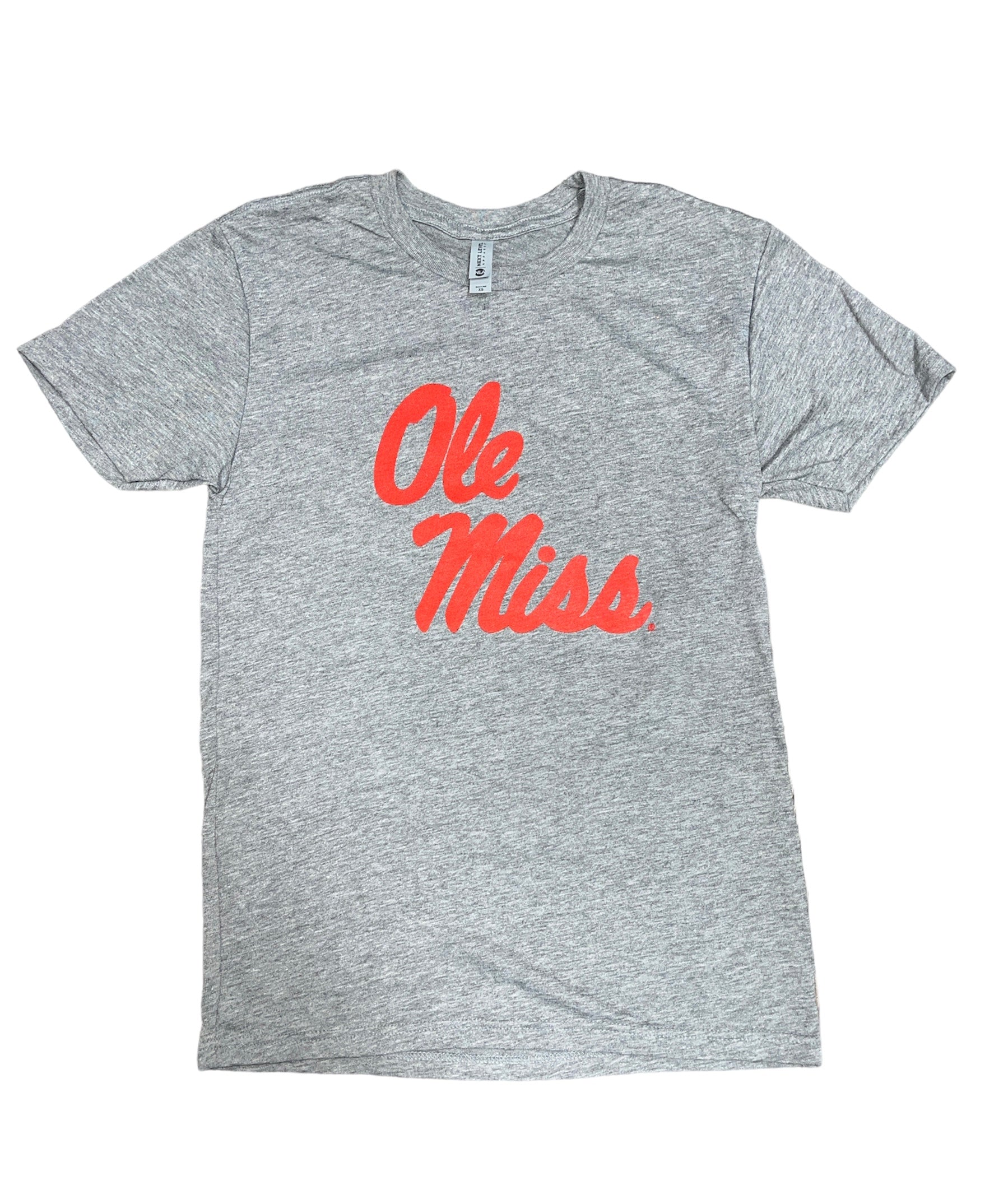 Level One Grey Ole Miss Script T-Shirt