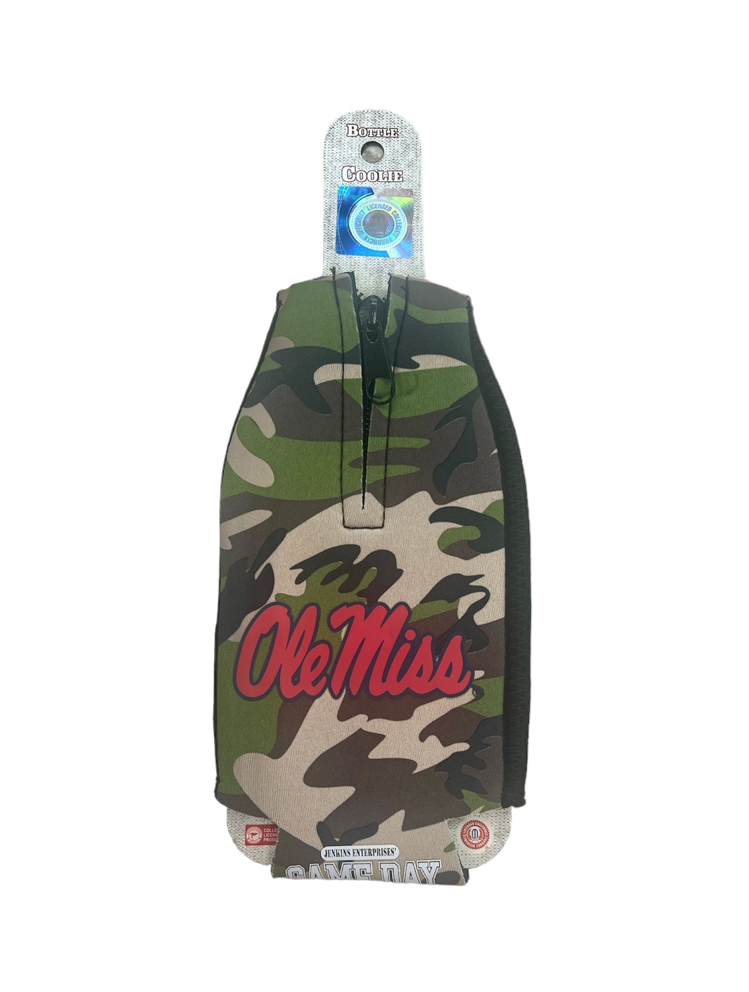 Ole Miss Camo Bottle Cooler