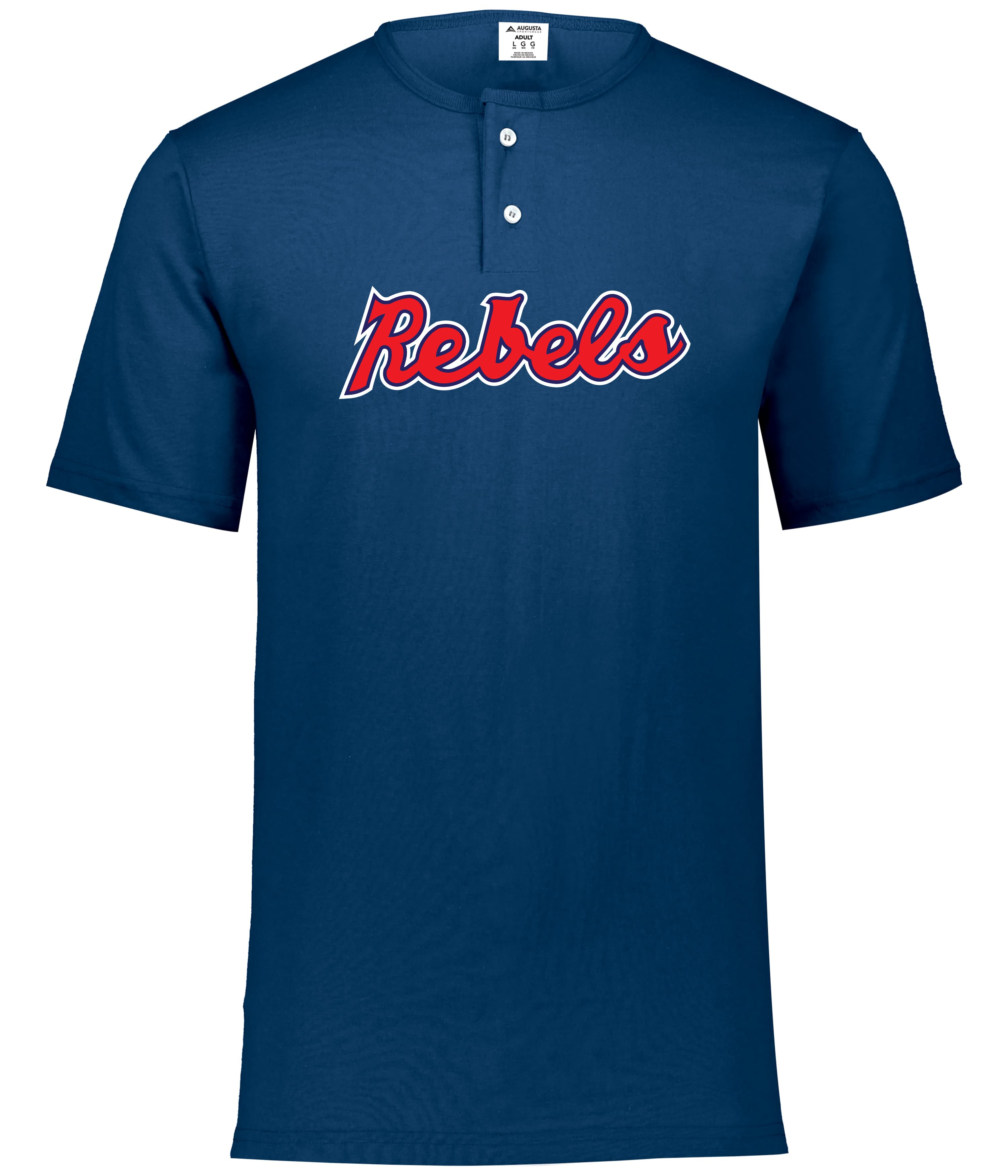 Ole Miss Navy Henley with Rebels Script