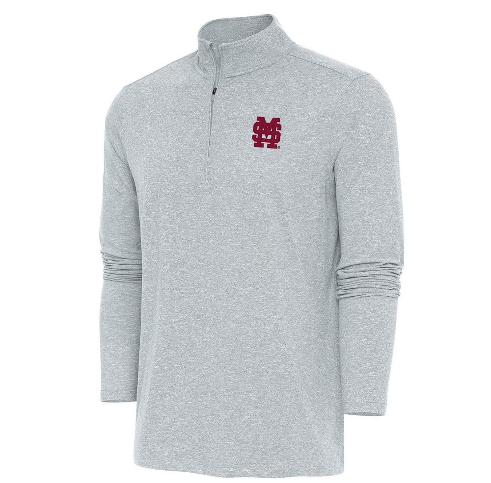Mississippi State Antigua Hunk 1/4 Zip - Gray with M Over S
