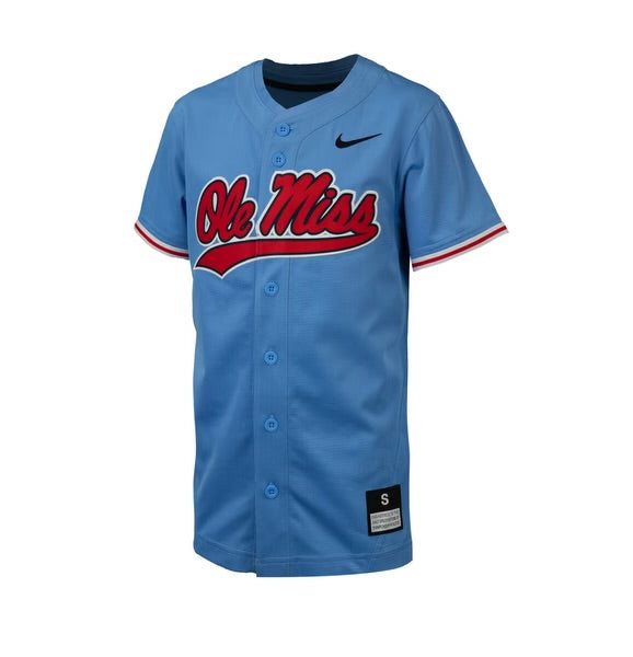 Nike Adult Ole Miss Powder Blue Baseball Jersey The College Corner