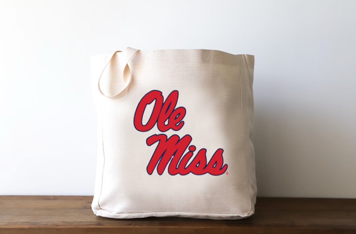 Little Birdie Ole Miss Script Tote