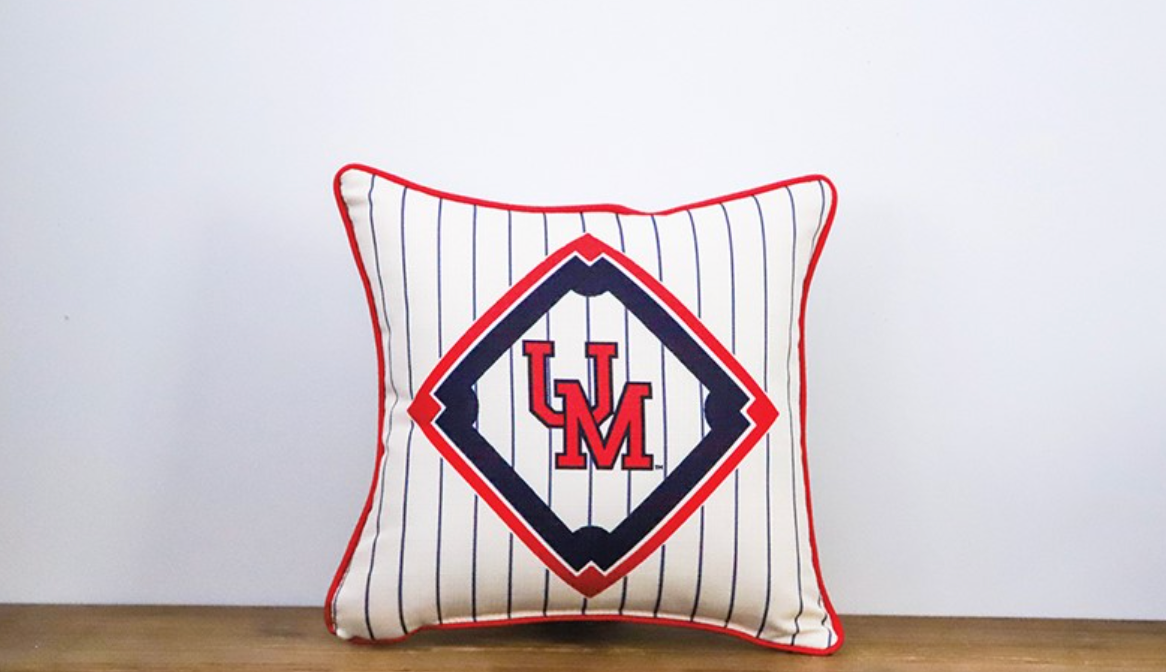 Ole Miss Baseball Diamond Pillow