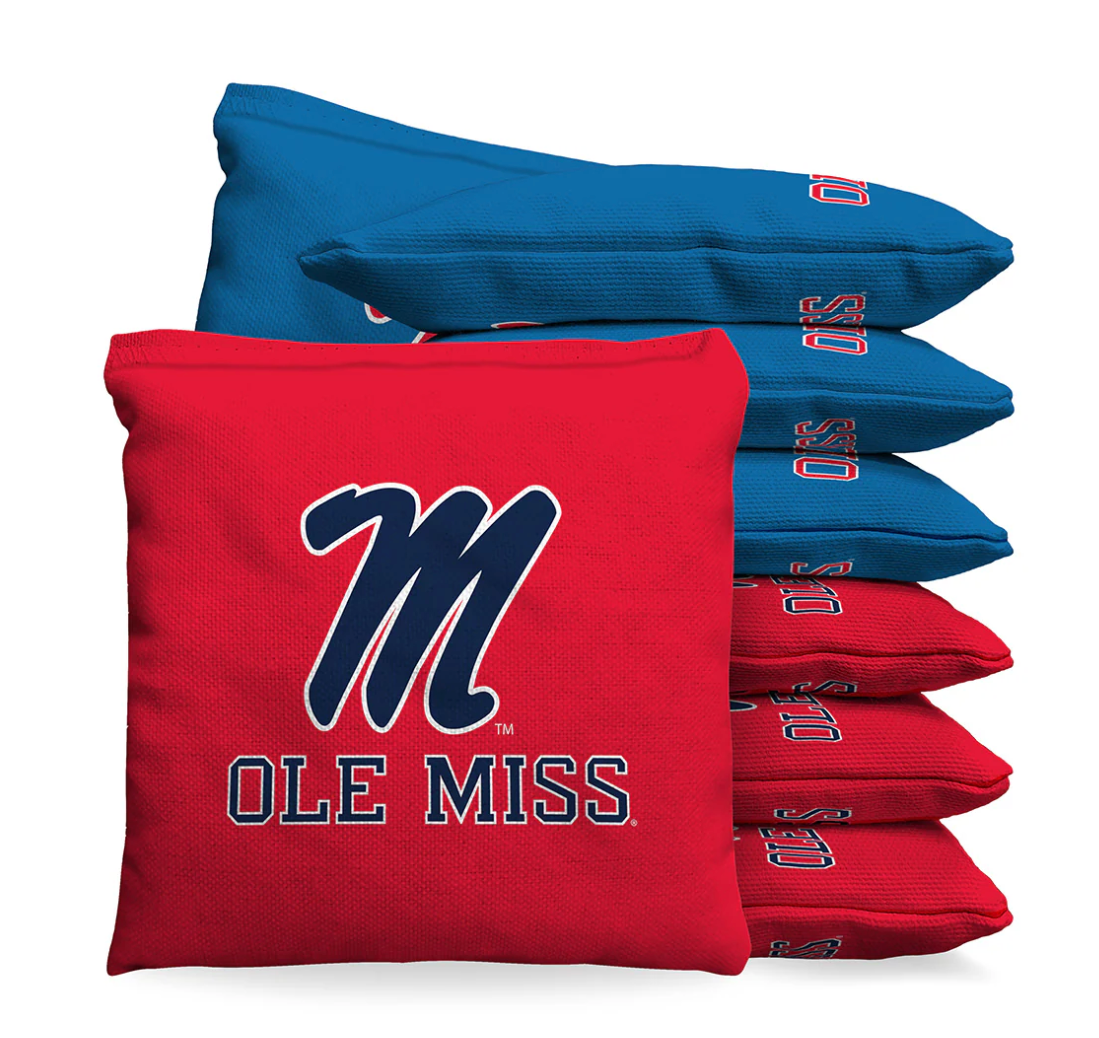 Ole Miss Cornhole 1 LB Cornhole Bean Bag Toss Bags by BAGGO (Set of 8)