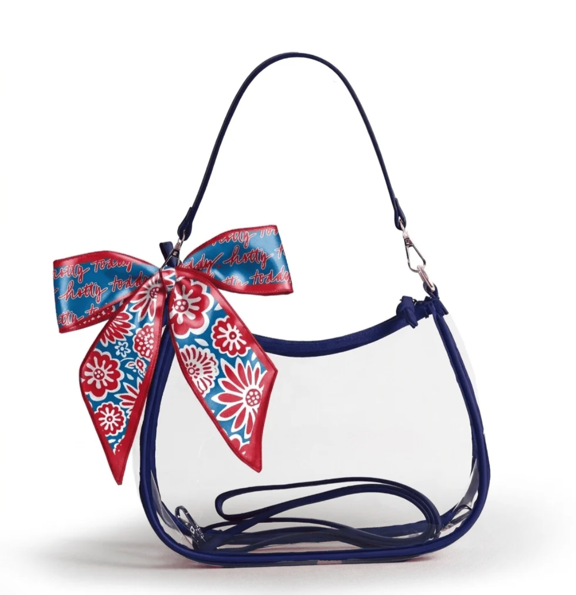 Sara Clear Purse with Skinny Ole Miss Scarf