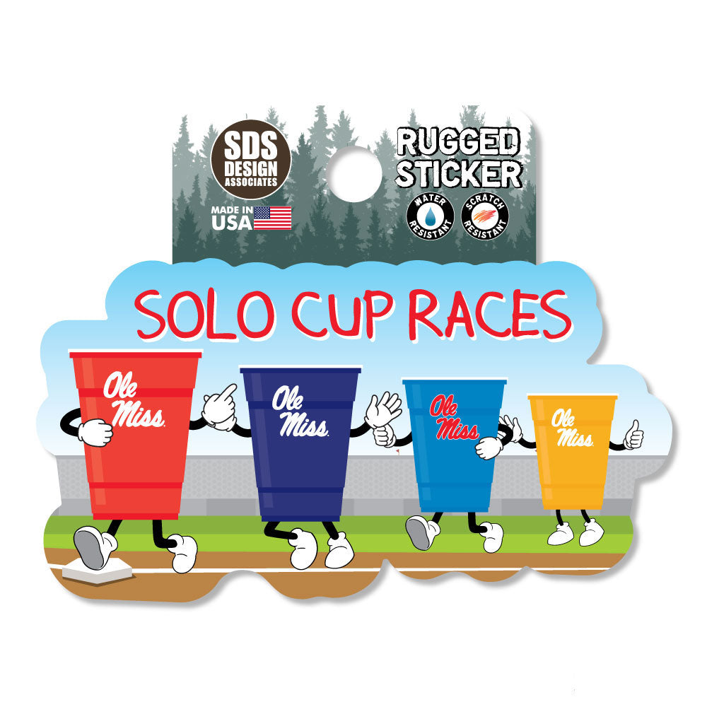 Ole Miss Solo Cup Race Rugged Sticker