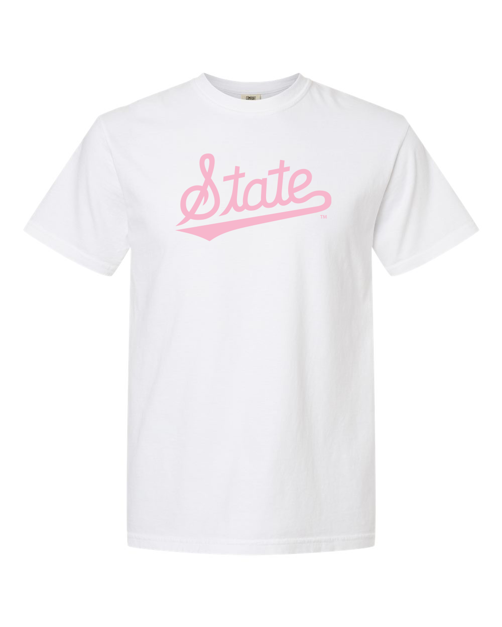 Comfort Color Mississippi State Script White Tee