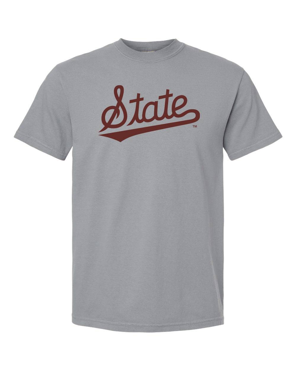 Comfort Color Mississippi State Script Grey Tee
