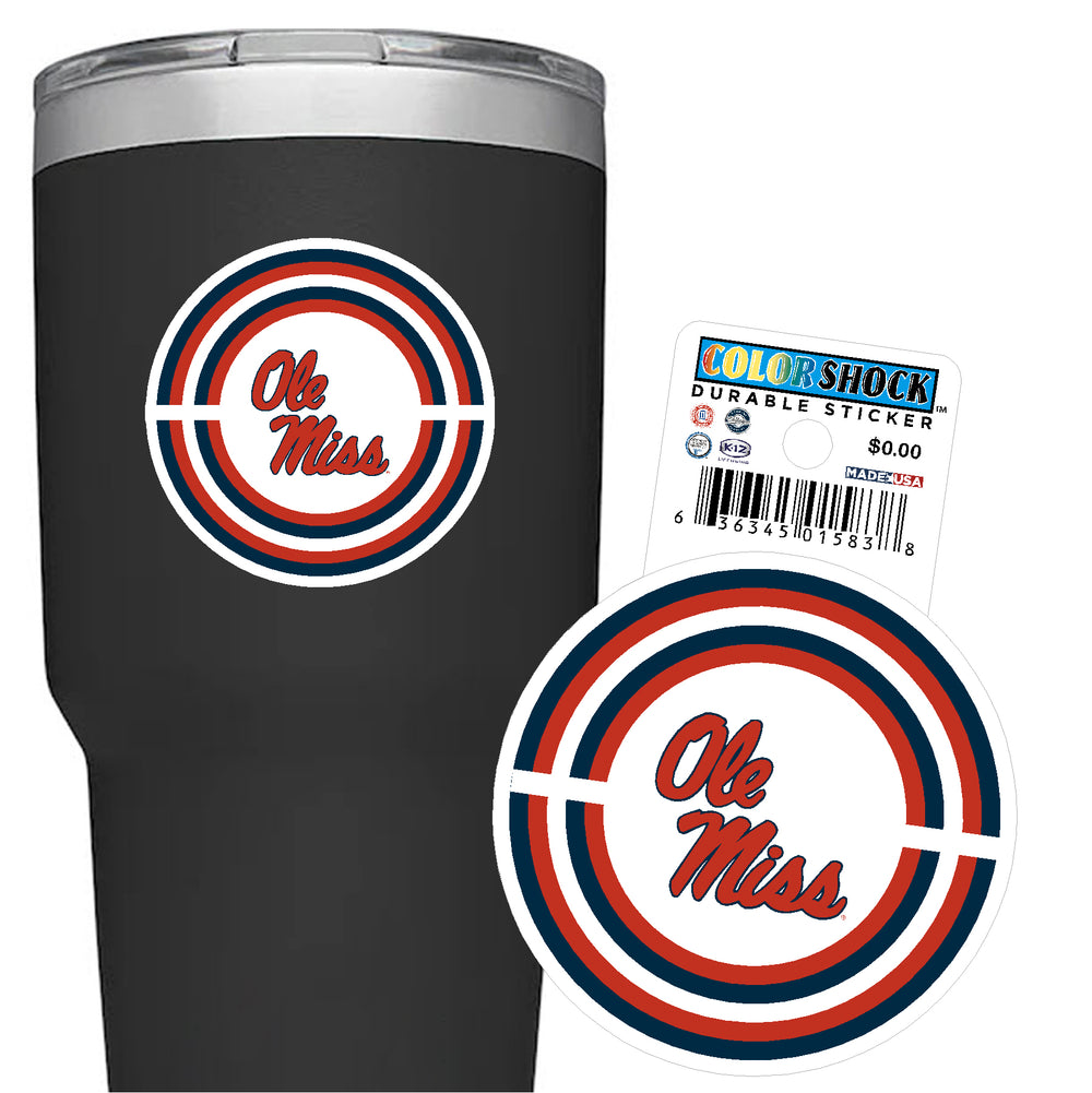 Color Shock Ole Miss Circle Sticker