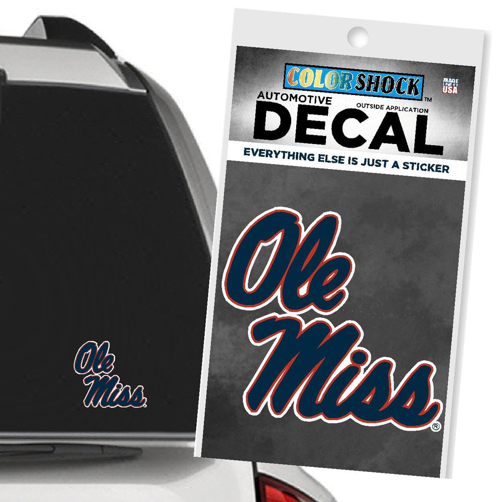 Ole Miss Navy Blue Stacked Script Decal