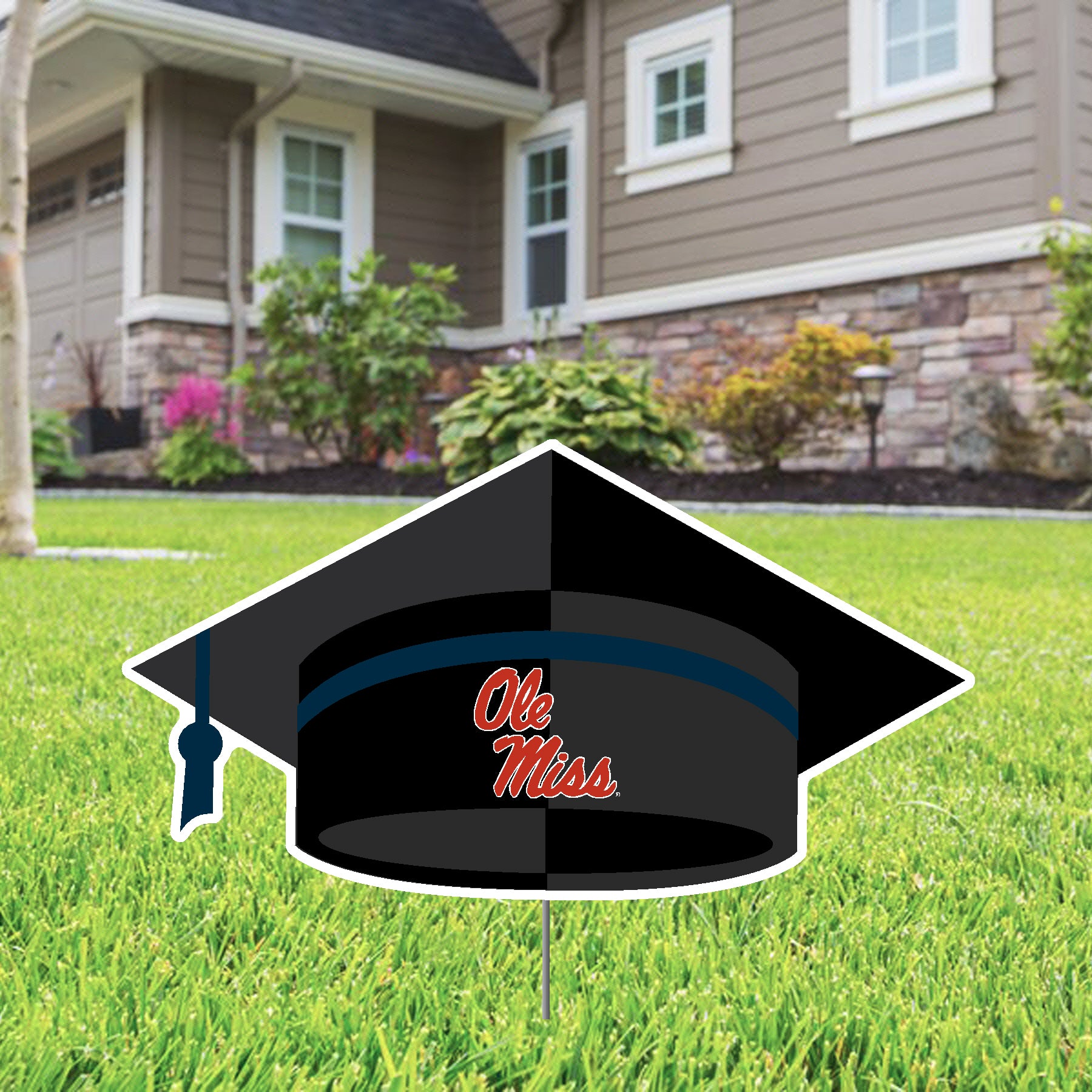 Ole Miss Grad Cap Yard Sign