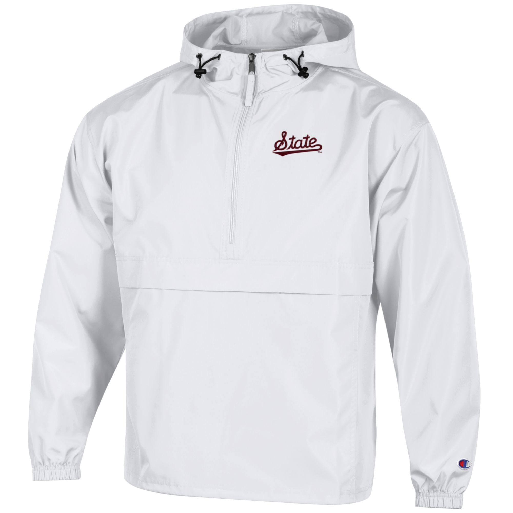 Champion Mississippi State Pack N Go Jacket with Embroidered State script White