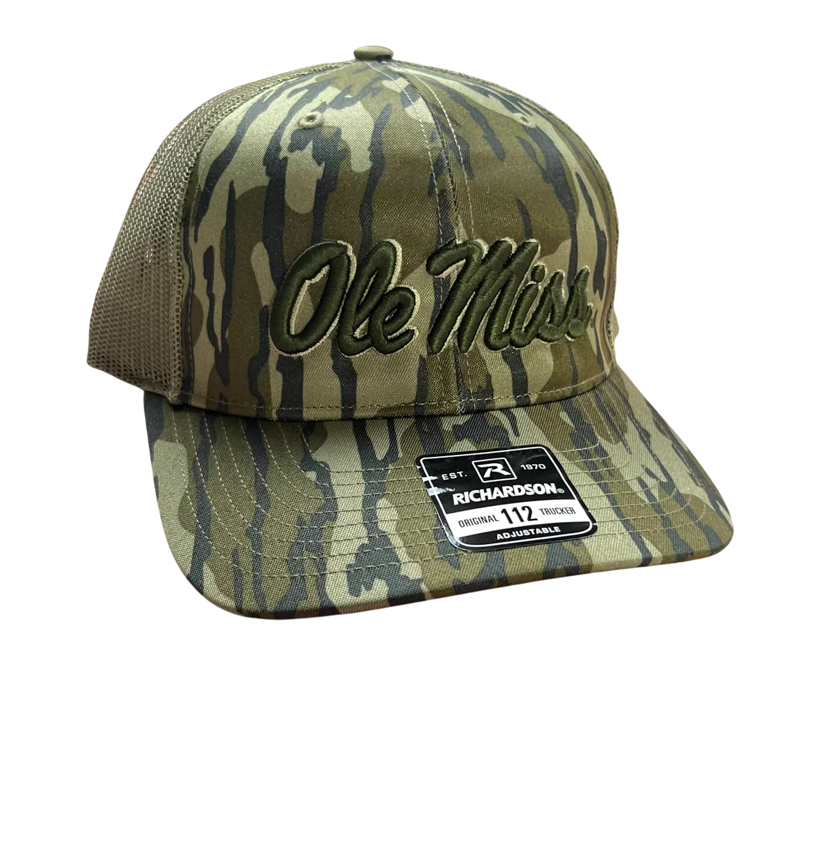 Richardson Mossy Oak camo trucker hat (Ole Miss)