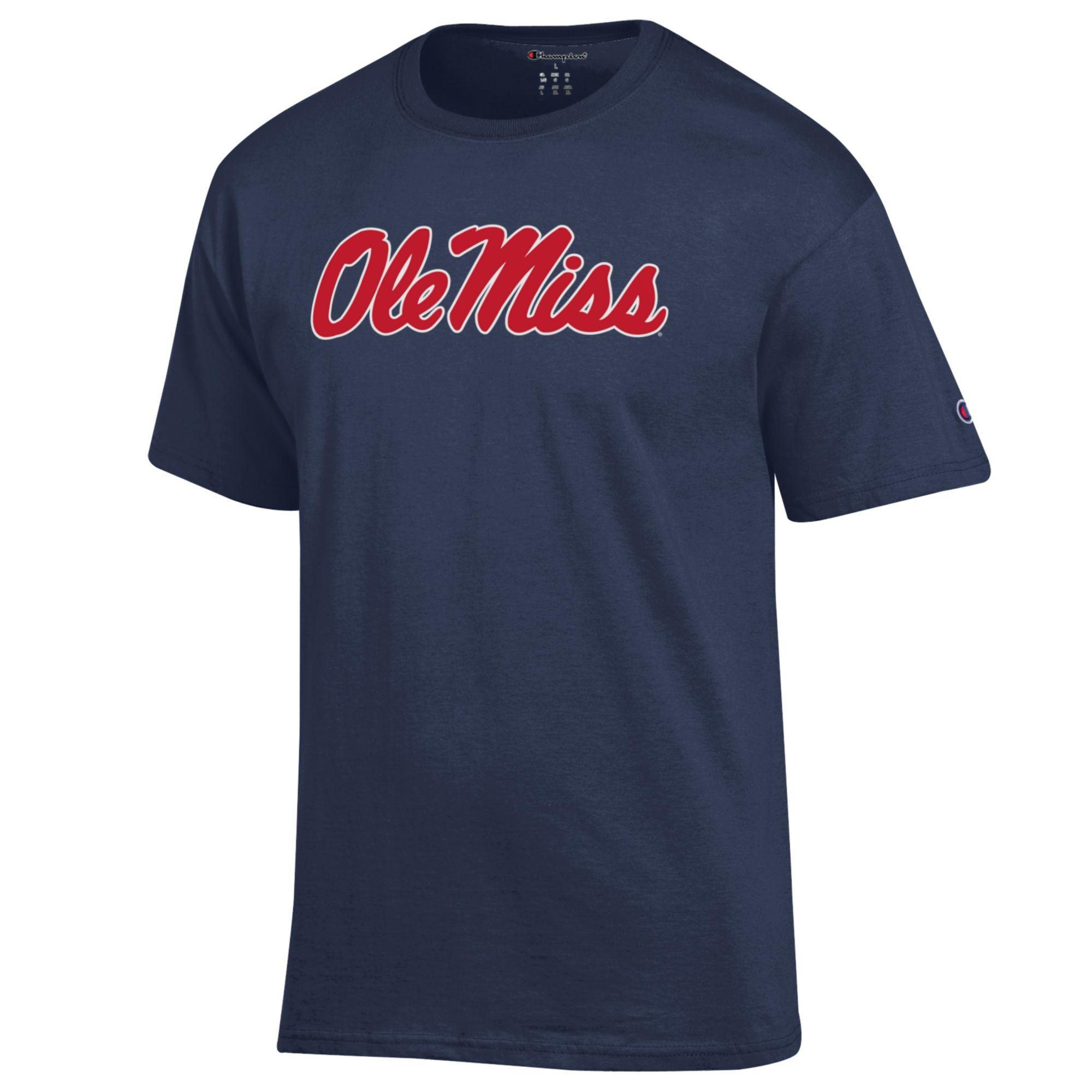 Champion Ole Miss Script T-Shirt - Navy