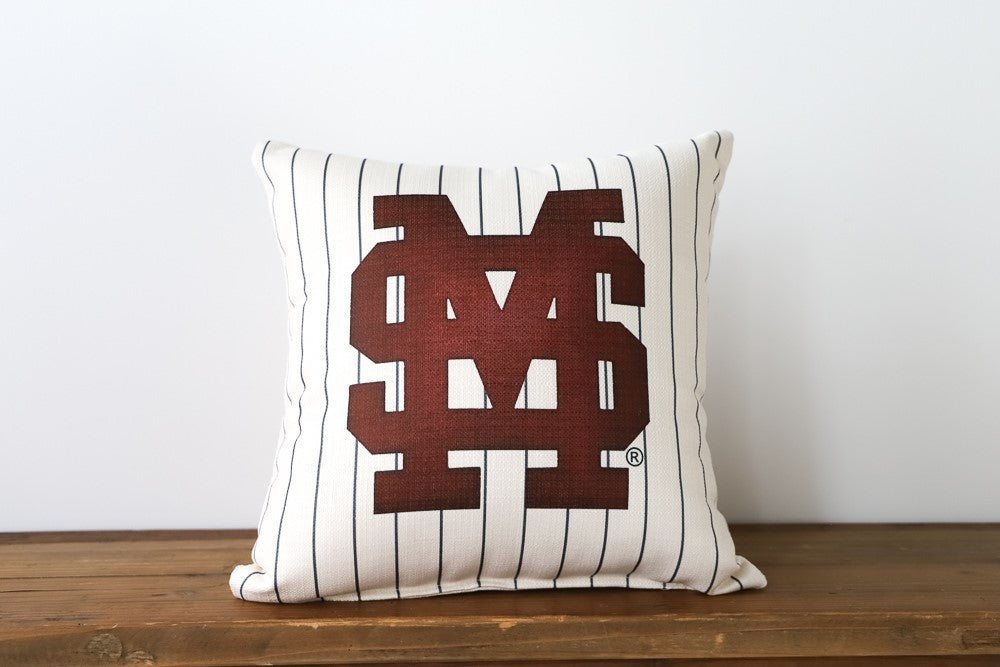 Little birdie Pinstripe Mississippi State baseball pillow