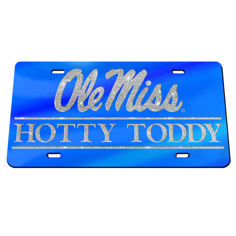 Ole Miss Glitter Letters Acrylic License Plate
