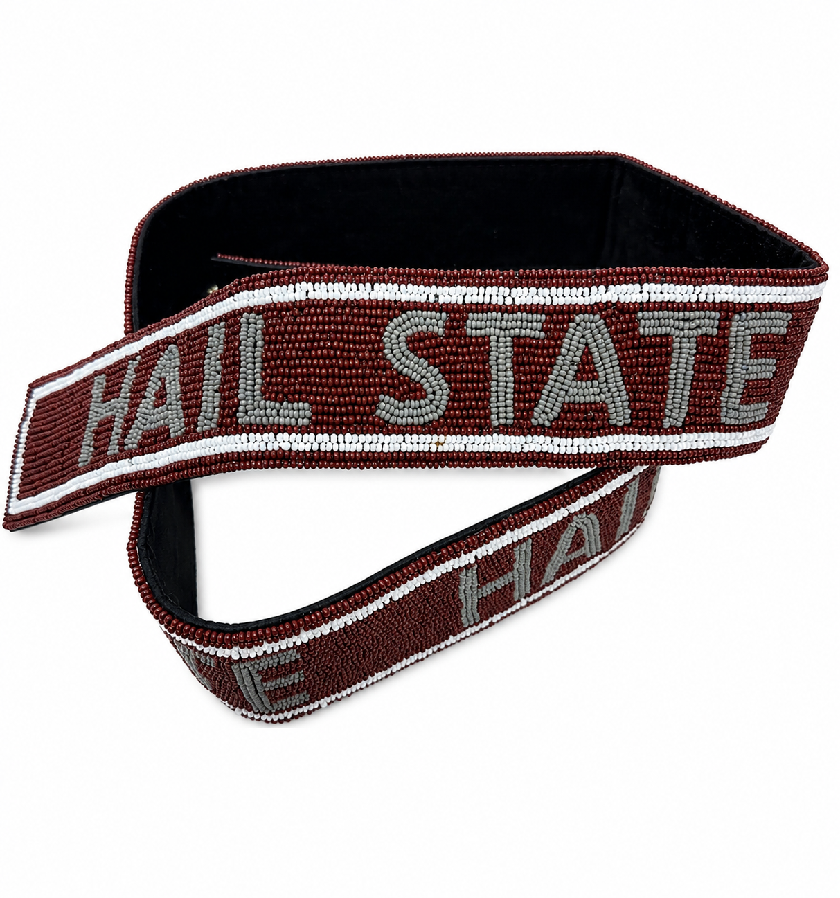 Mississippi State Beaded Purse Strap in Maroon and Grey