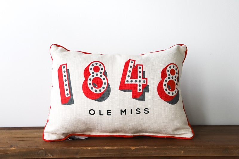 Little Birdie 1848 Ole Miss Pillow with True Red Piping