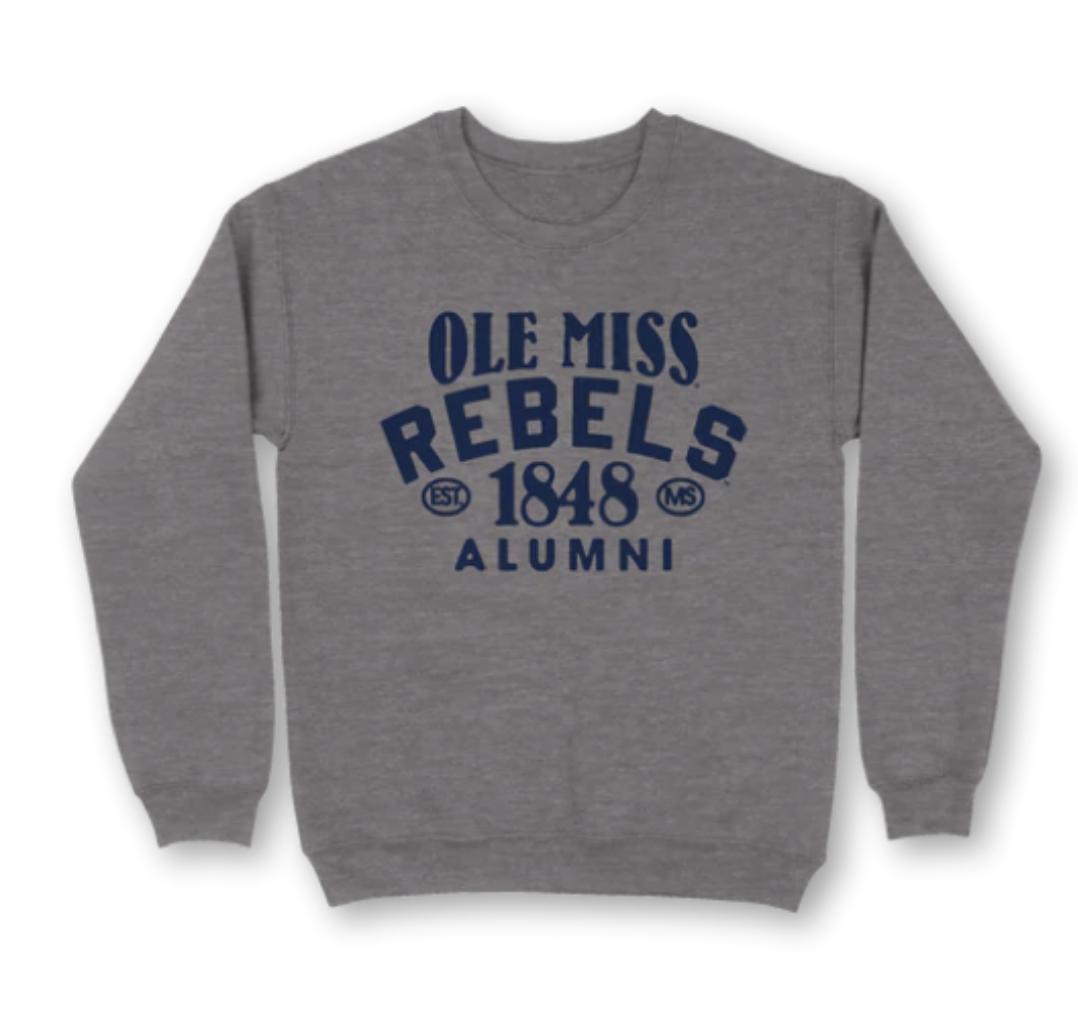 Men's Nike Heather Navy Ole Miss Rebels Vintage Logo Tri-Blend T-Shirt