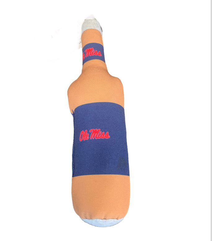 Ole Miss Dog Toy- Beer Bottle