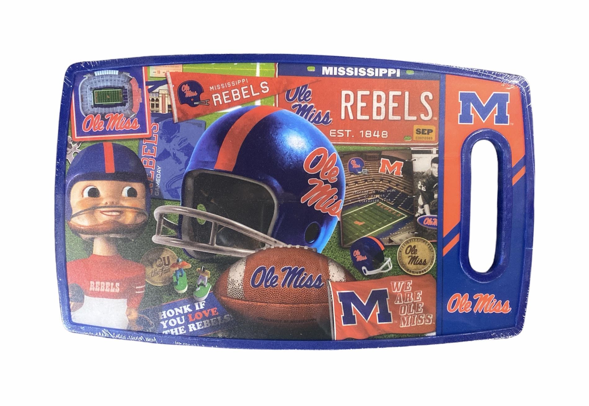 Ole Miss Retro Cutting Board for Tailgating and Parties