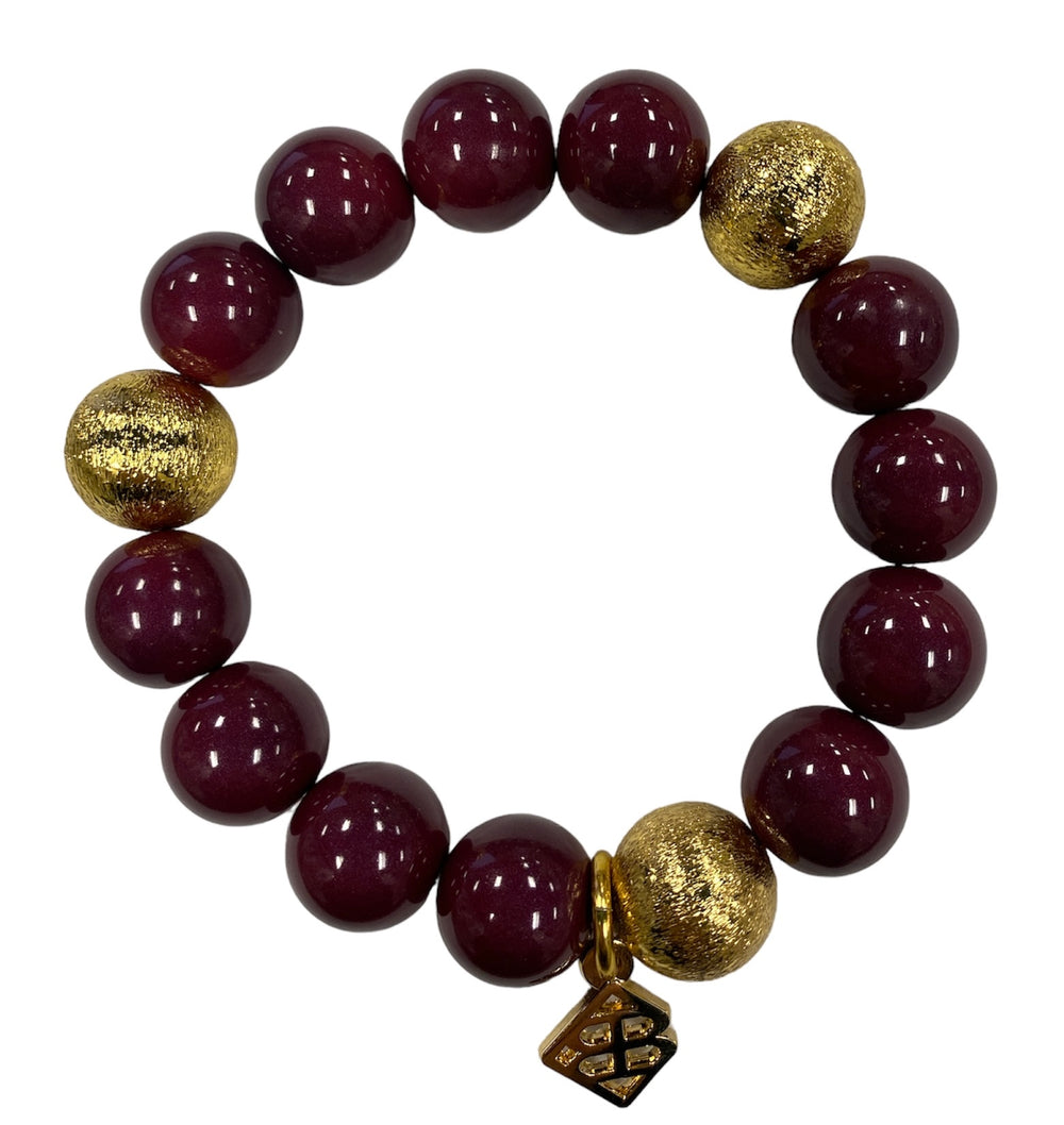 Brianna Cannon Maroon Beaded Mississippi State Bracelet