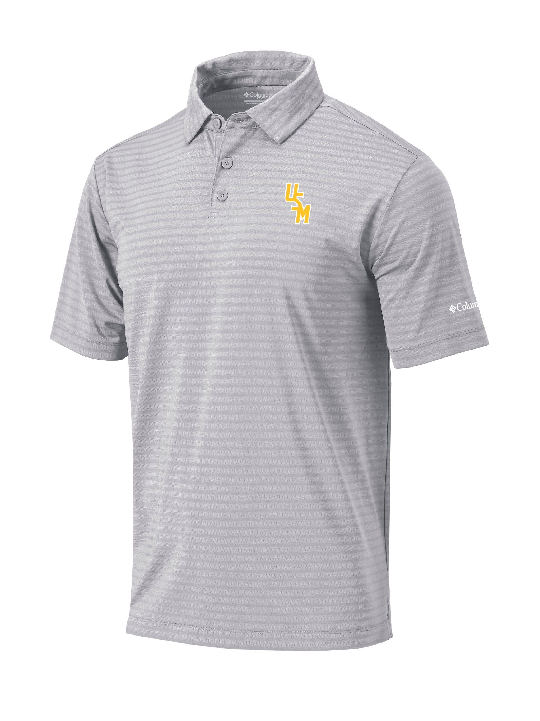 U of Southern Mississippi Men's Staggered Letters Omni-Wick Smooth Roll Polo