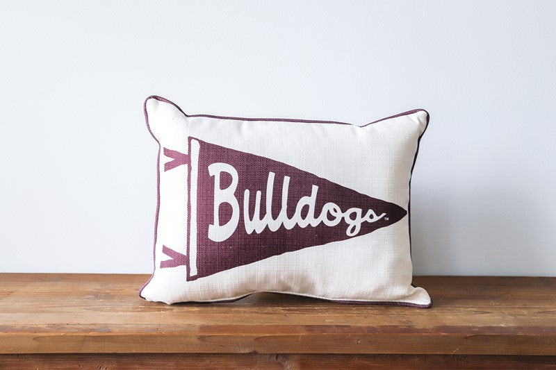Little Birdie MSU Bulldogs Pennant Decorative Pillow