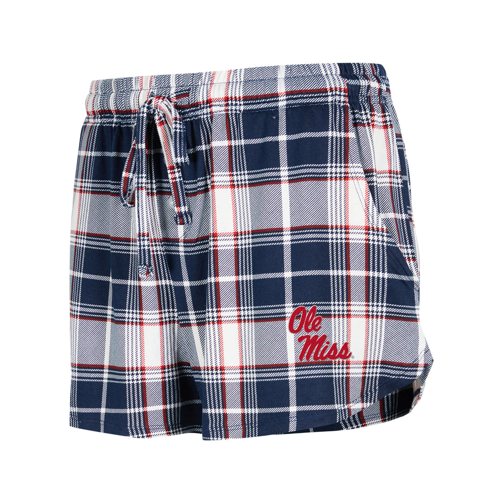 Concepts Ashford Ole Miss Ladies Plaid Knit Short