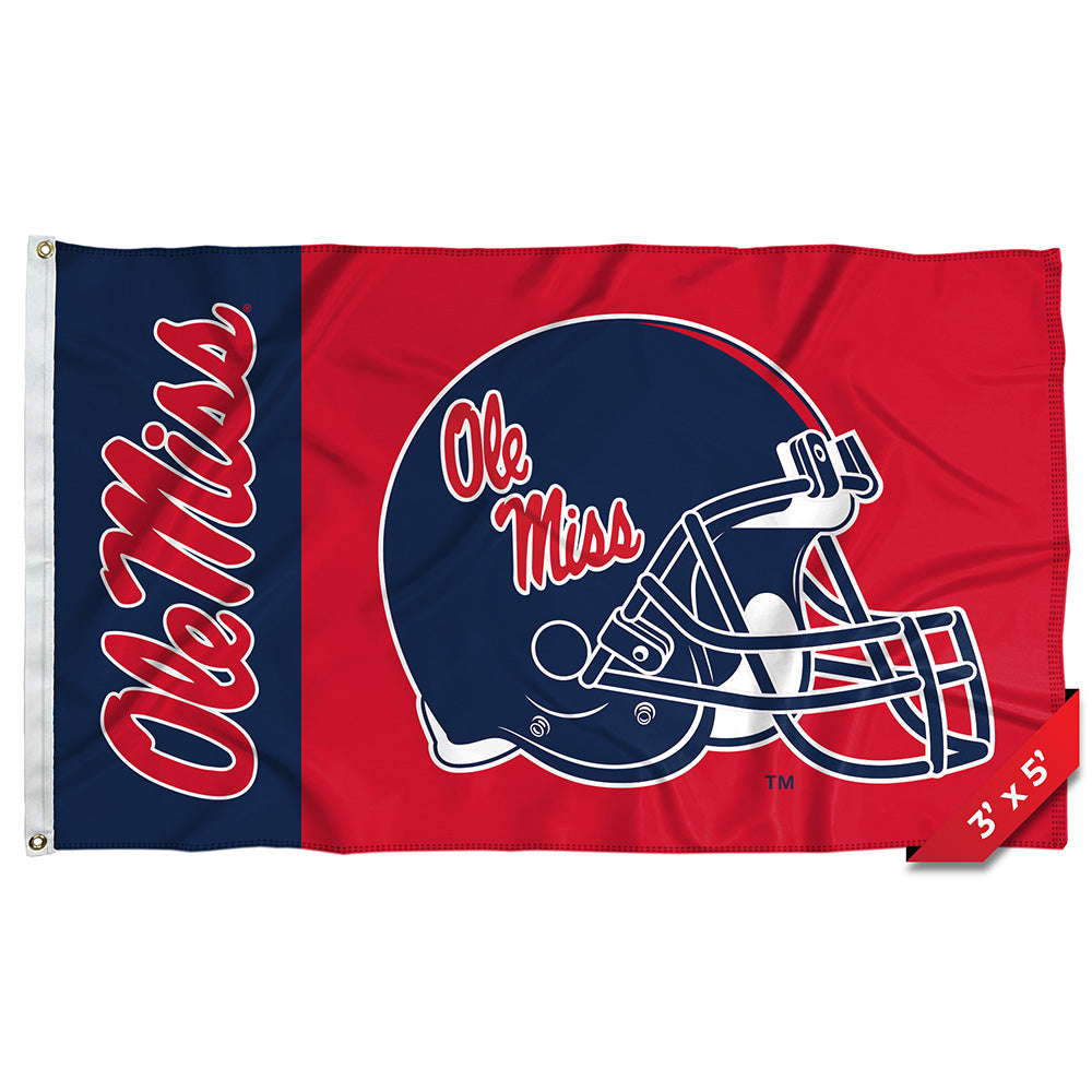 Ole Miss 3x5 Football Helmet House Flag