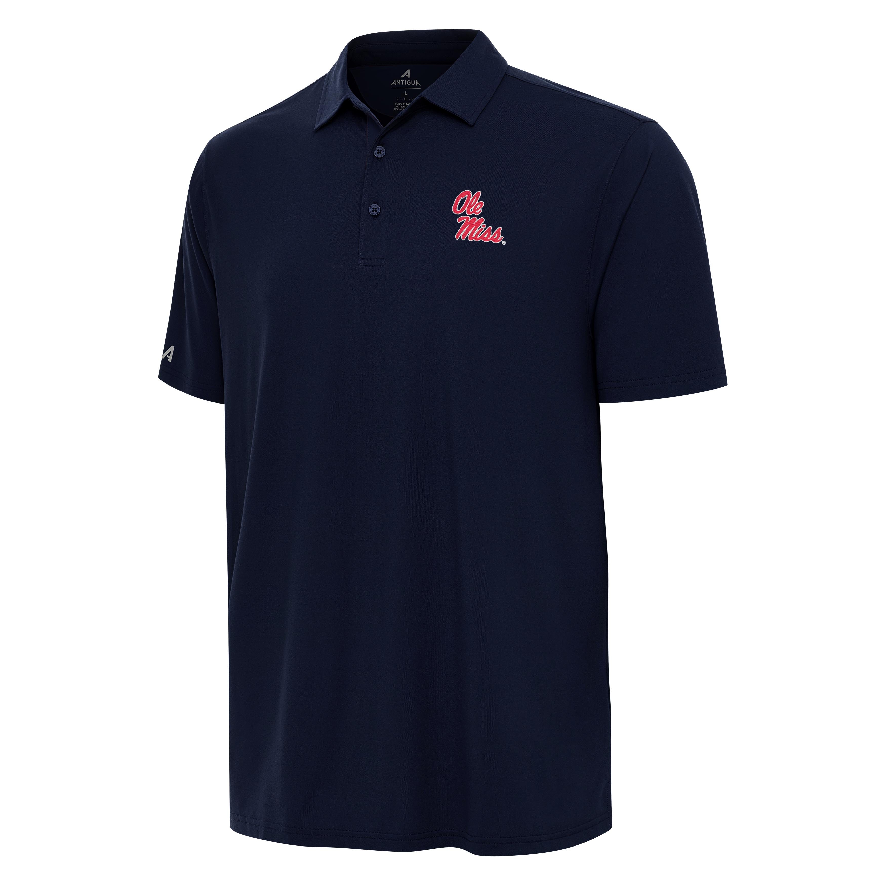 Antigua Men’s Era Navy Blue Polo with Ole Miss Logo