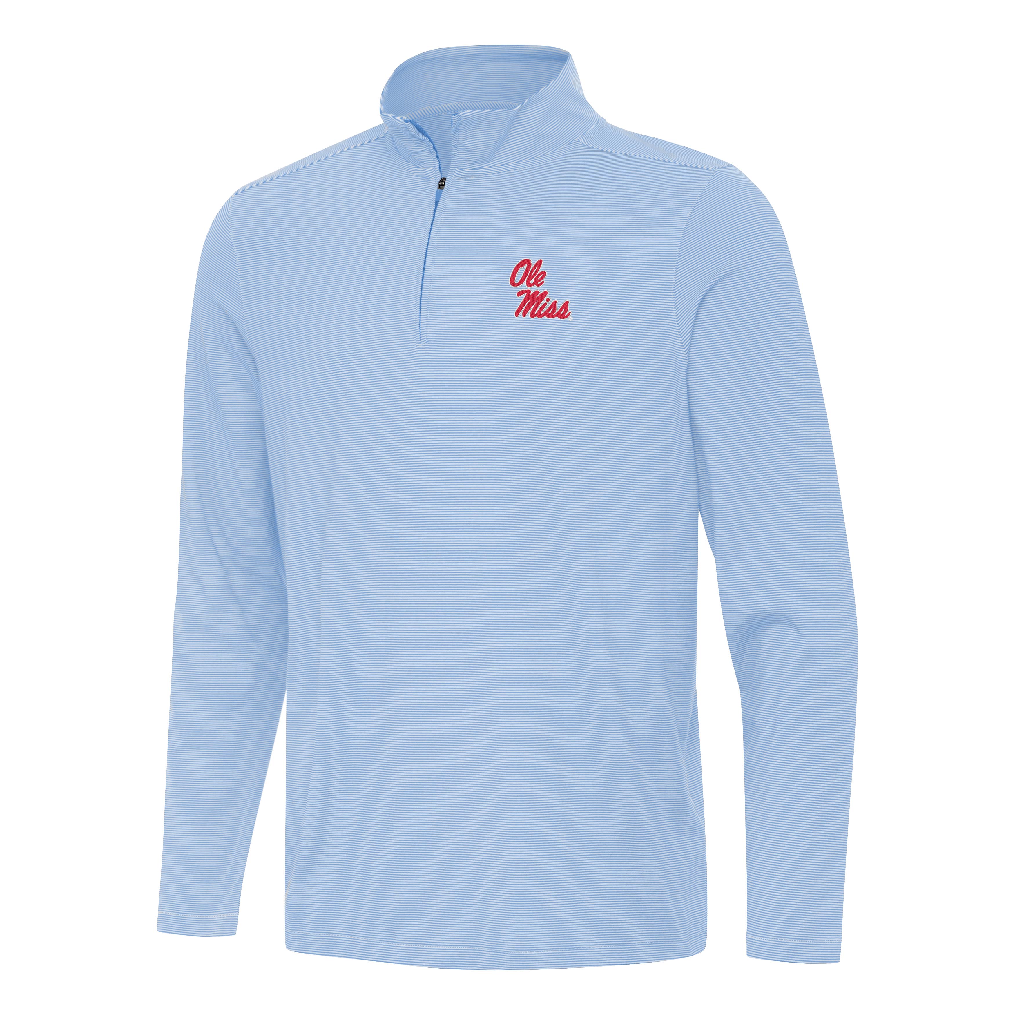 Antigua Men’s Twine Powder Blue Striped 1/4 Zip