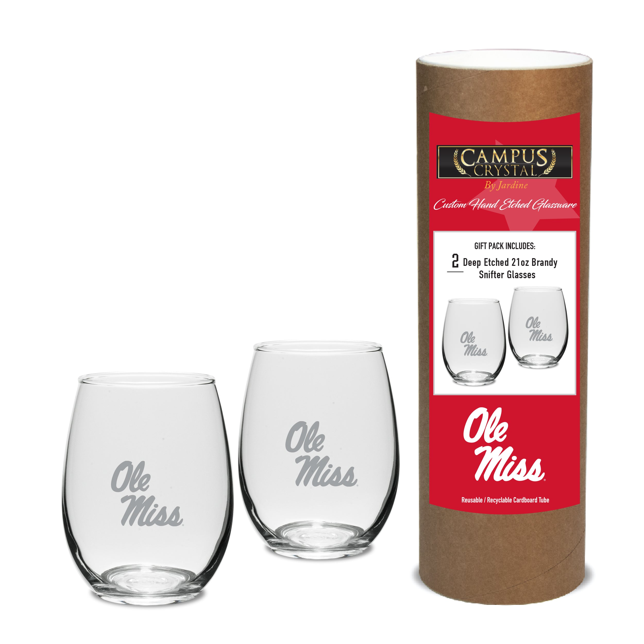 Campus Crystal Set of 2 Stemless Wine Glasses