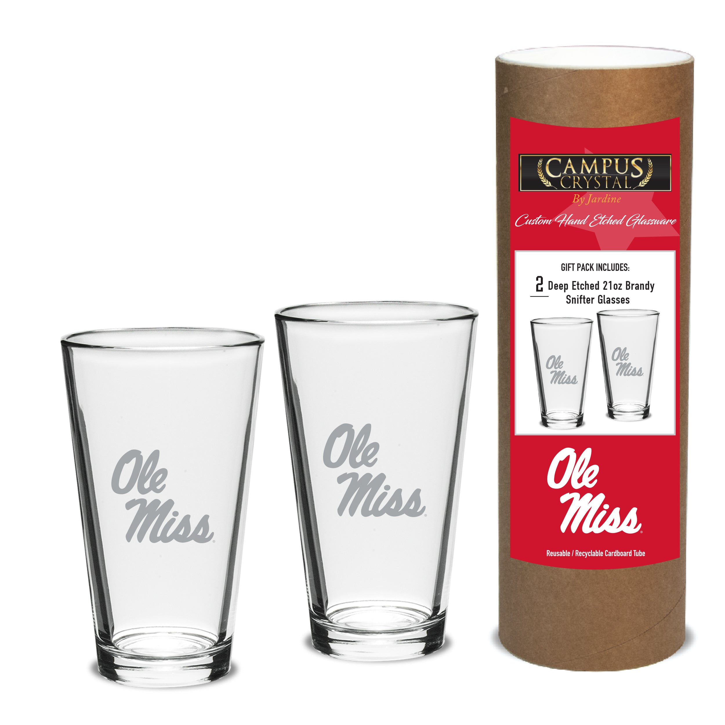 Campus Crystal Set of 2 Pint Glasses