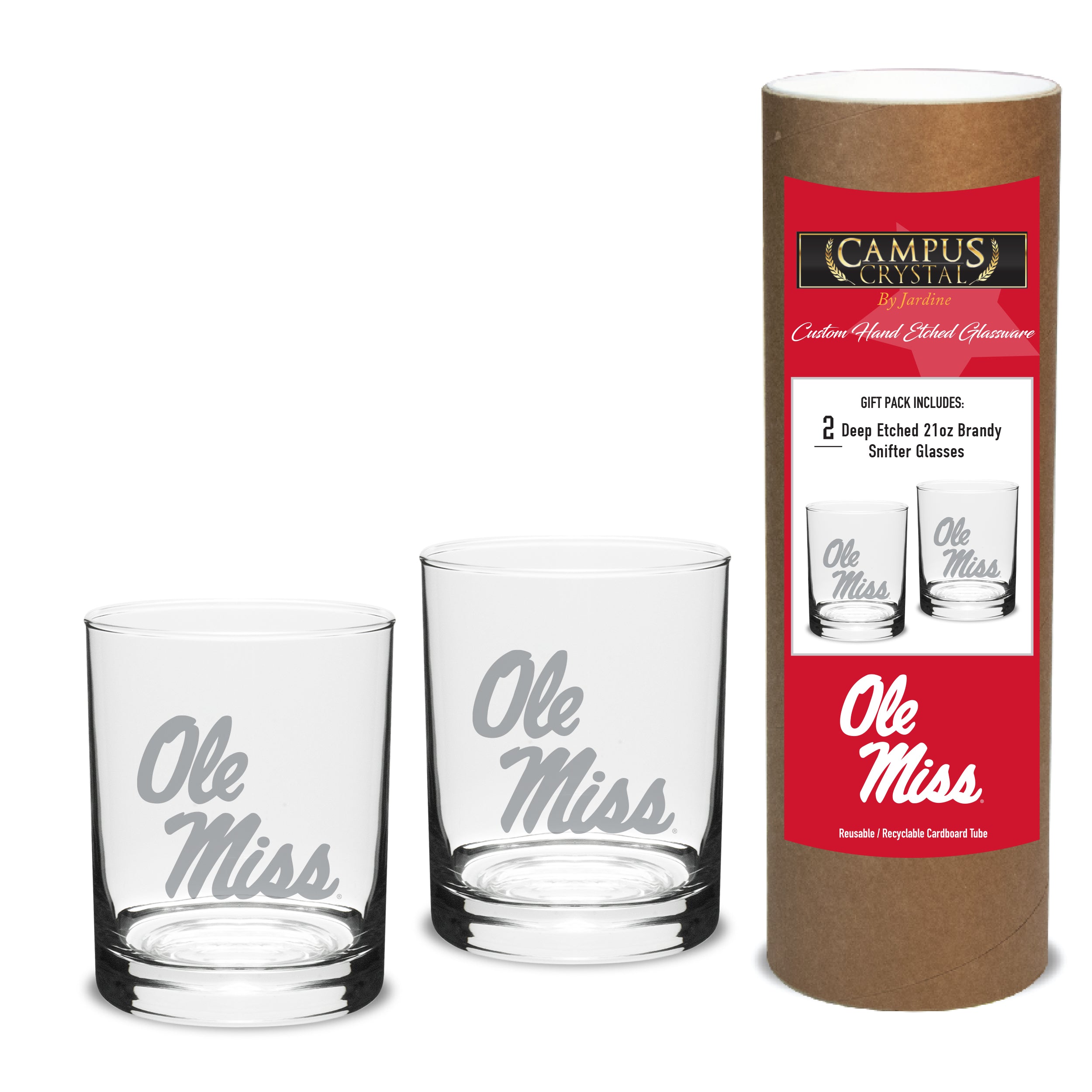 Campus Crystal Set of 2 Double Old Fashion Glasses