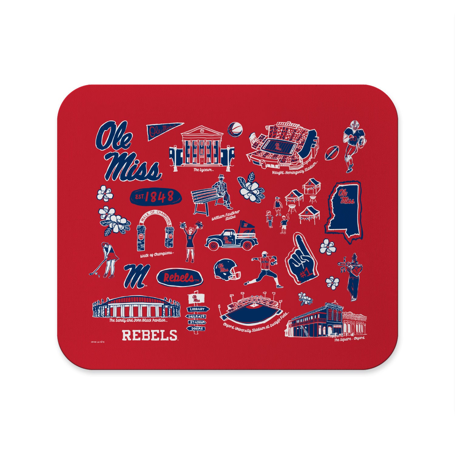 Ole Miss All Over Design Mousepad