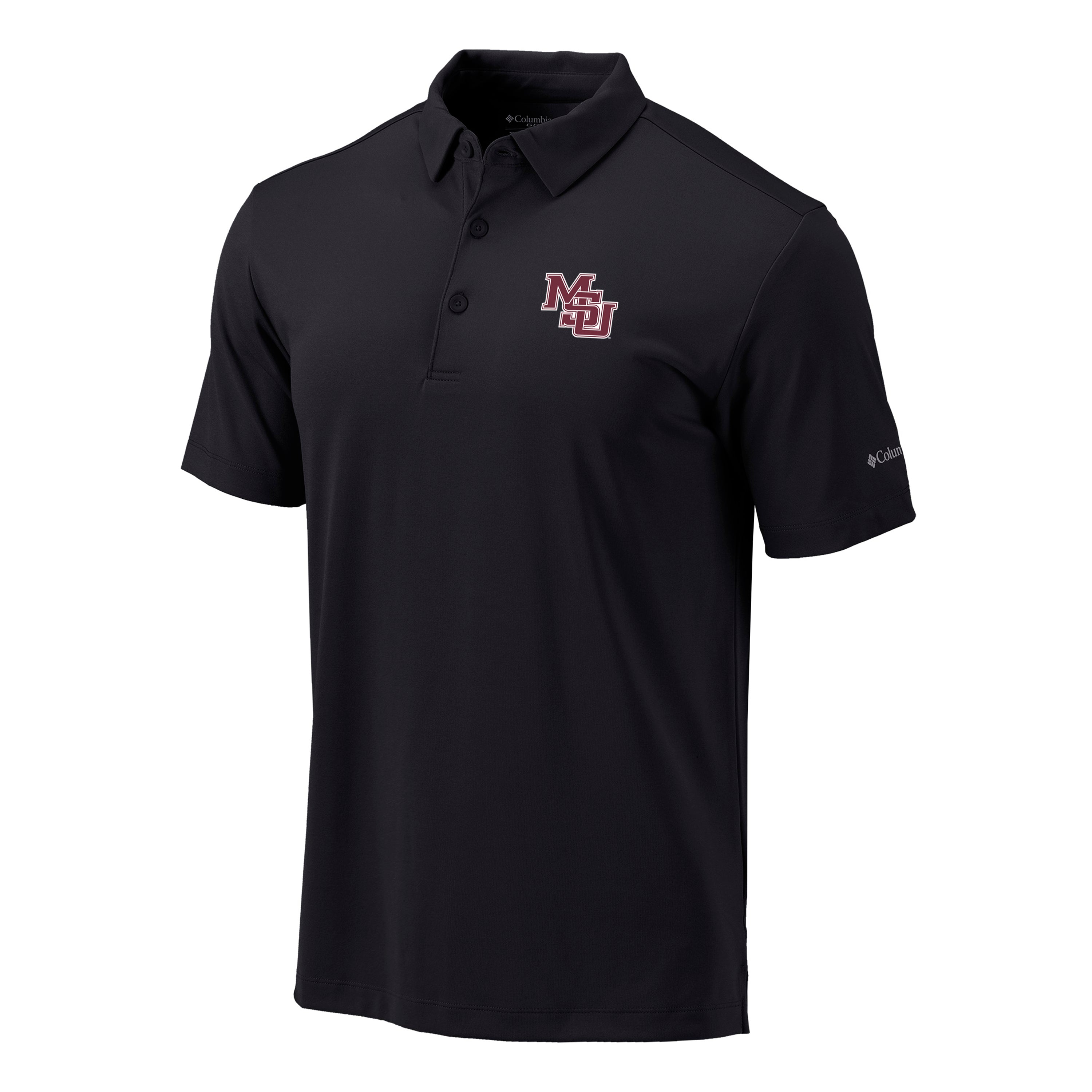 Mississippi State Omni Wick Drive Polo - Black with Interlocking MSU