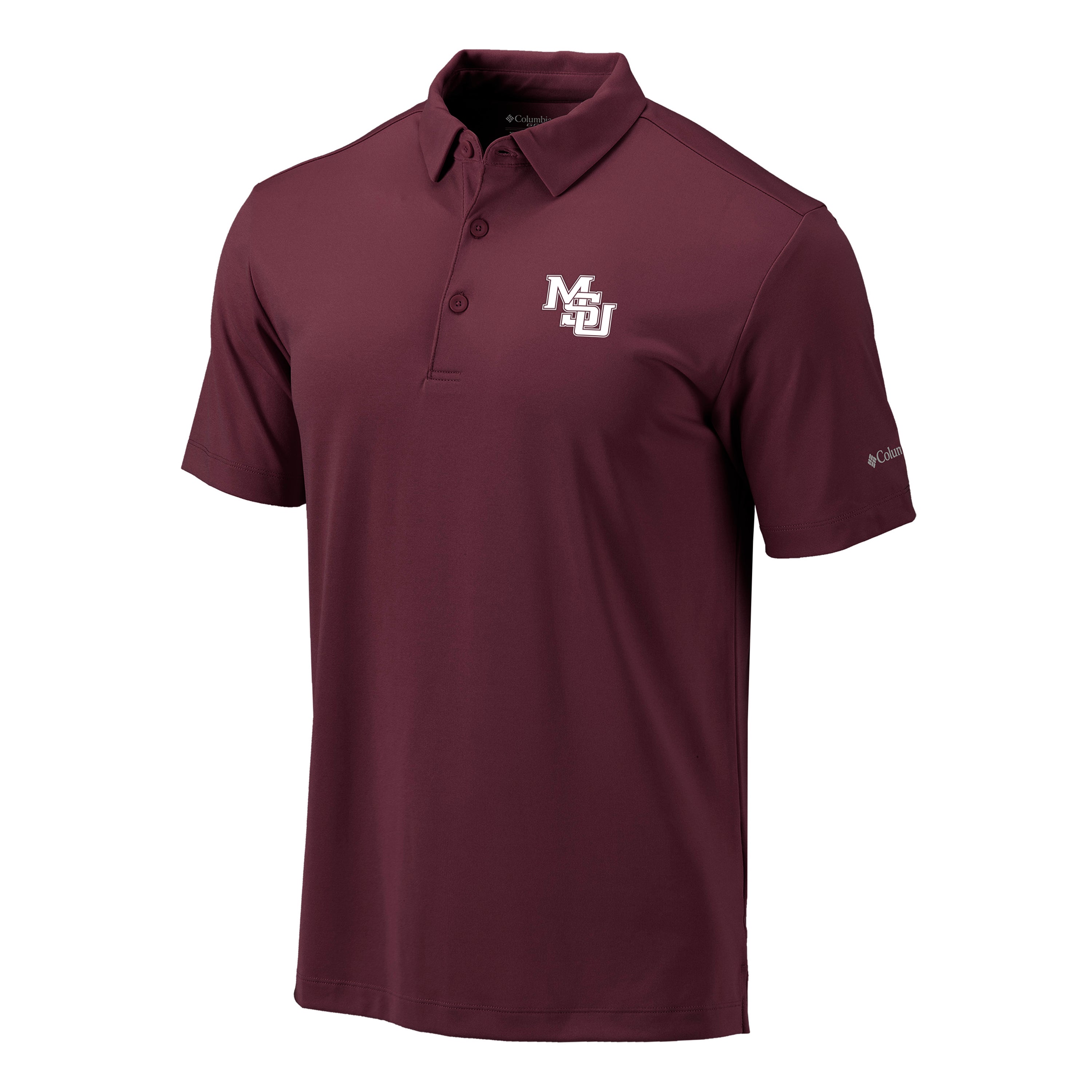 Mississippi State Omni Wick Drive Polo - Maroon with Interlocking MSU