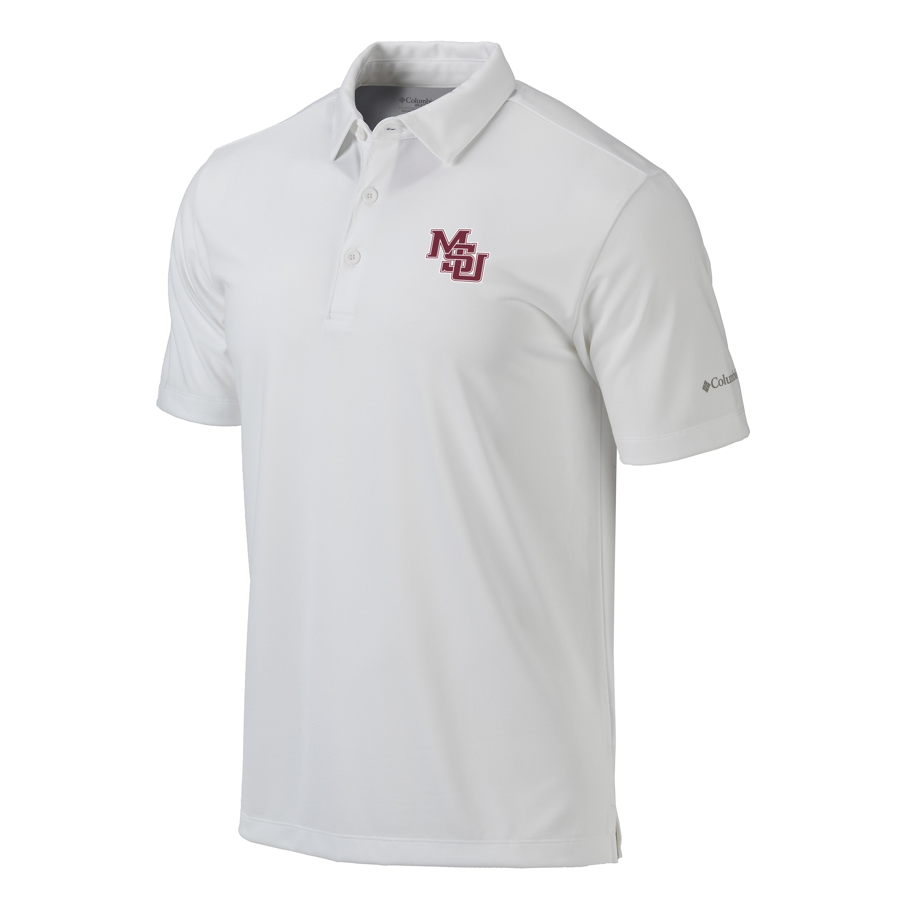Mississippi State Omni Wick Drive Polo - White with Interlocking MSU