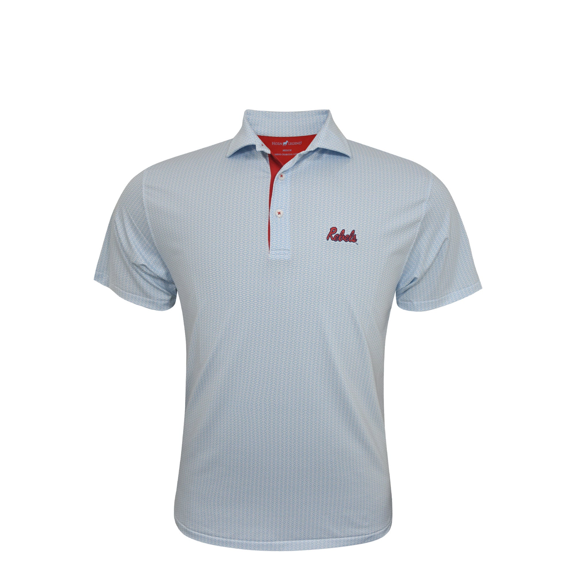 Horn Legend Powder Blue Football Logo Polo
