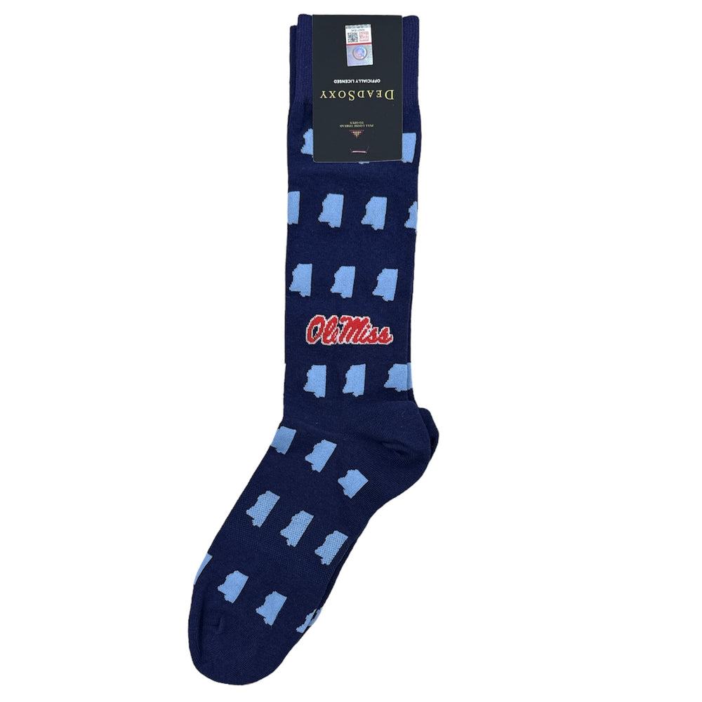 DeadSoxy Ole Miss Navy State Socks