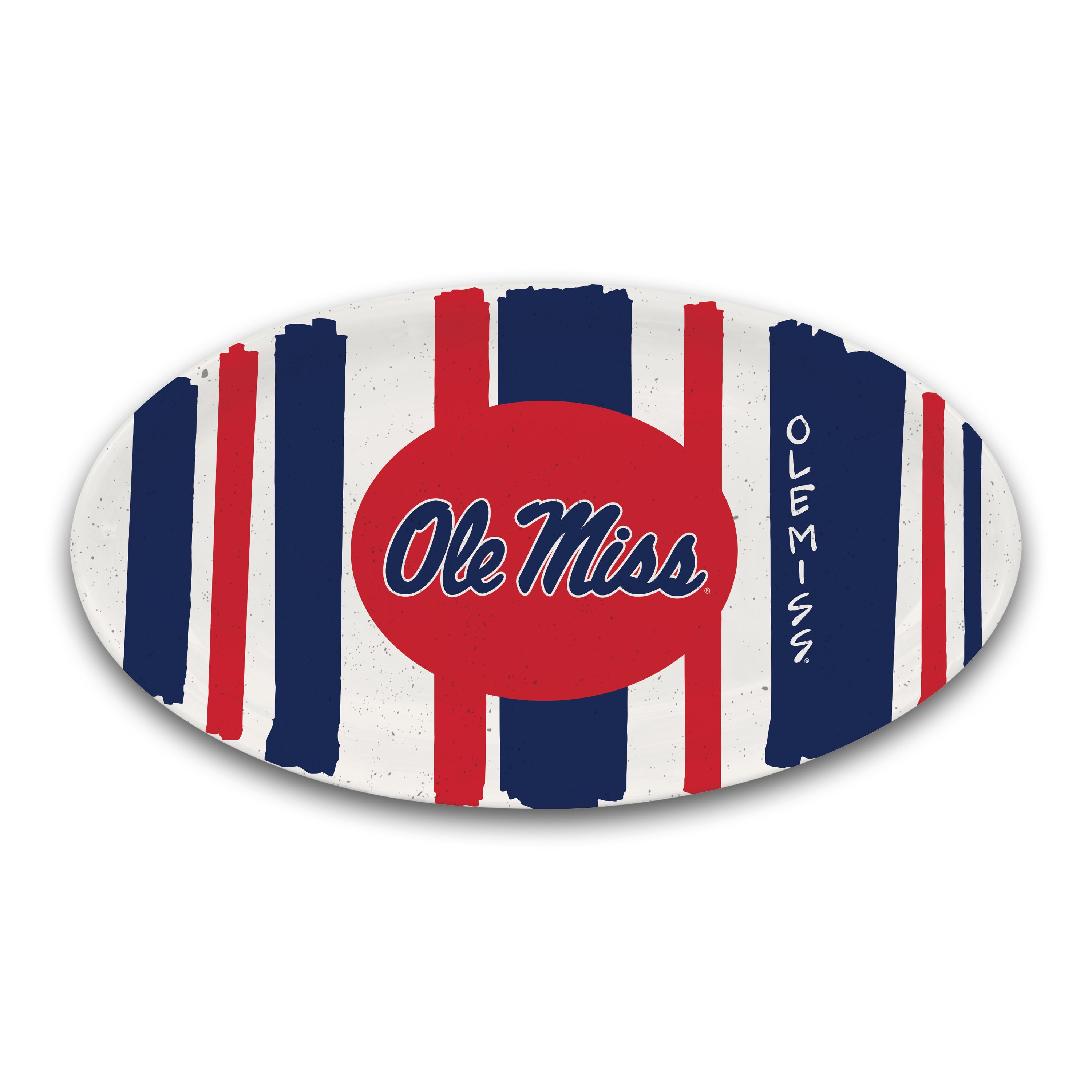 Magnolia Lane Ole Miss Oval Striped Home Decor Piece