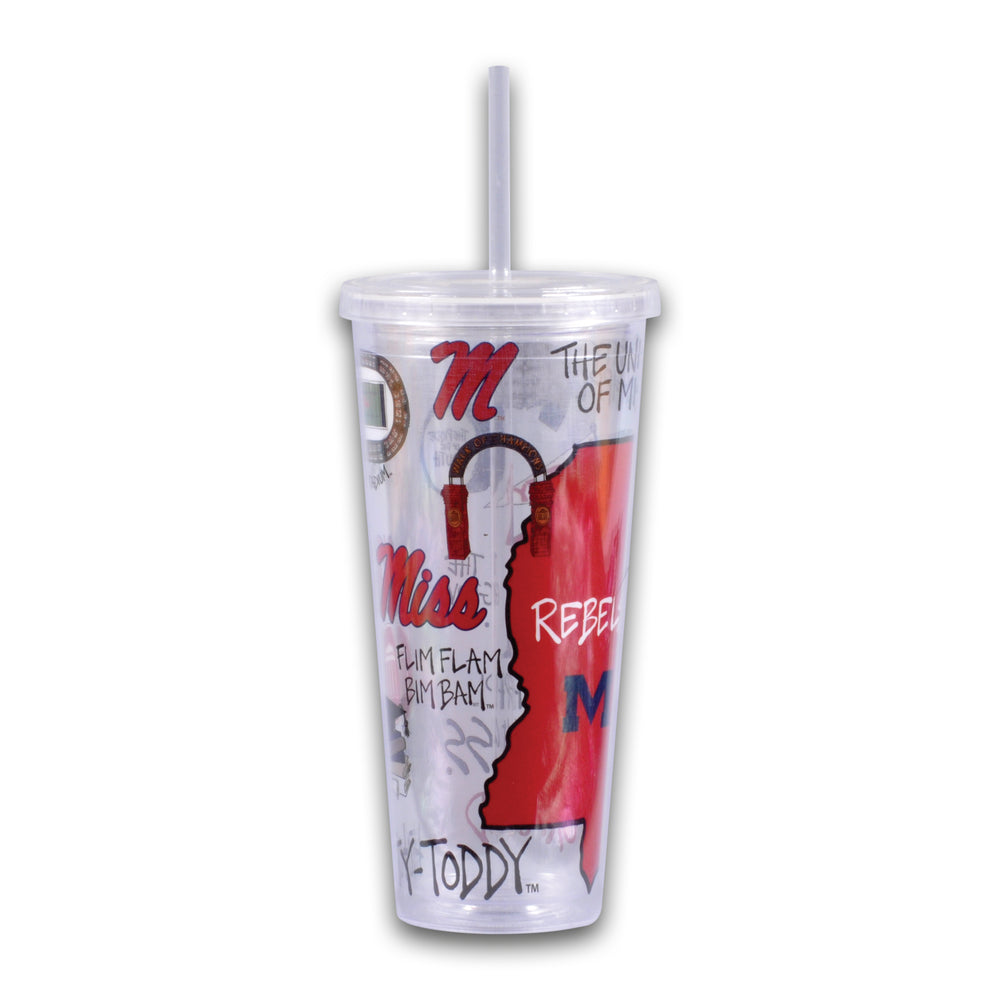 Magnolia Lane Ole Miss Tumbler with Straw