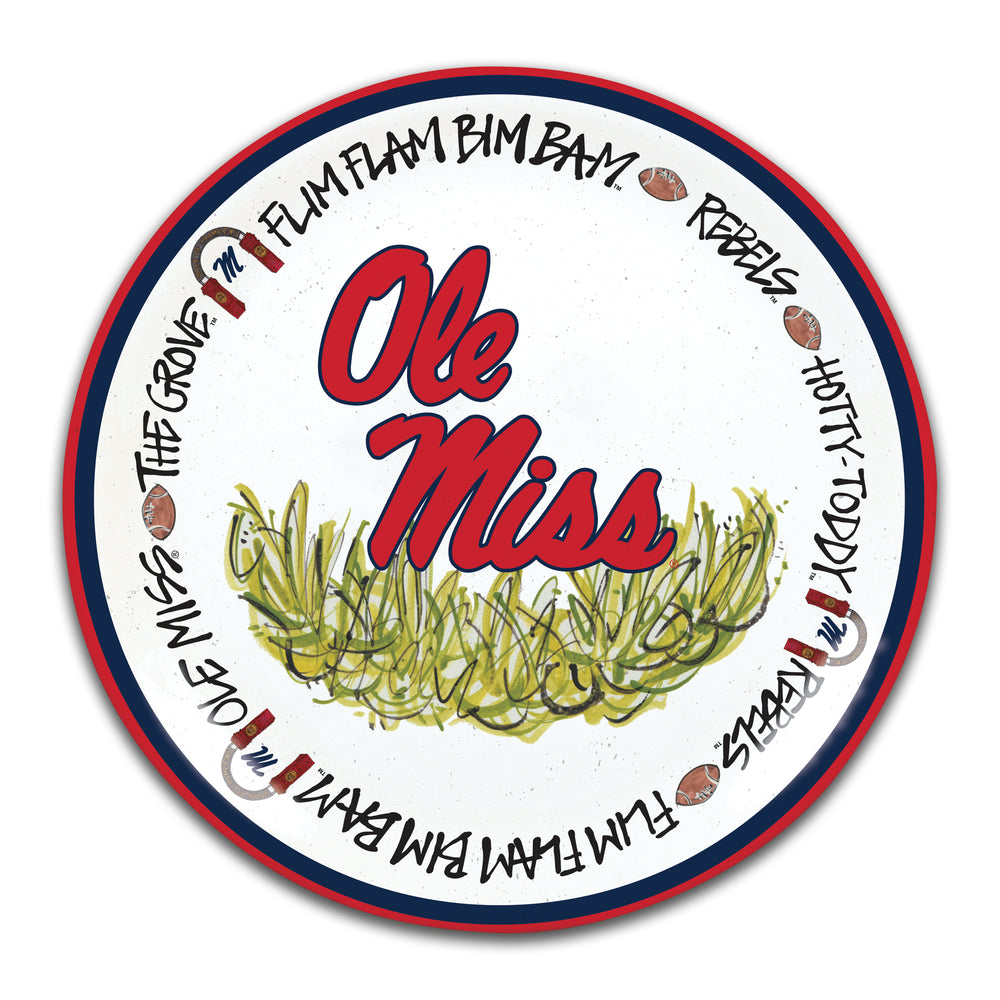 Magnolia Lane Ole Miss Set of 4 Melamine Dinner Plates