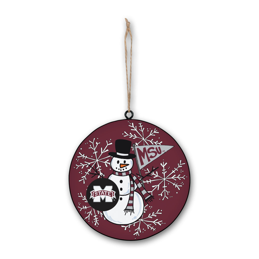 Magnolia Lane Mississippi State Snowman Metal Ornament