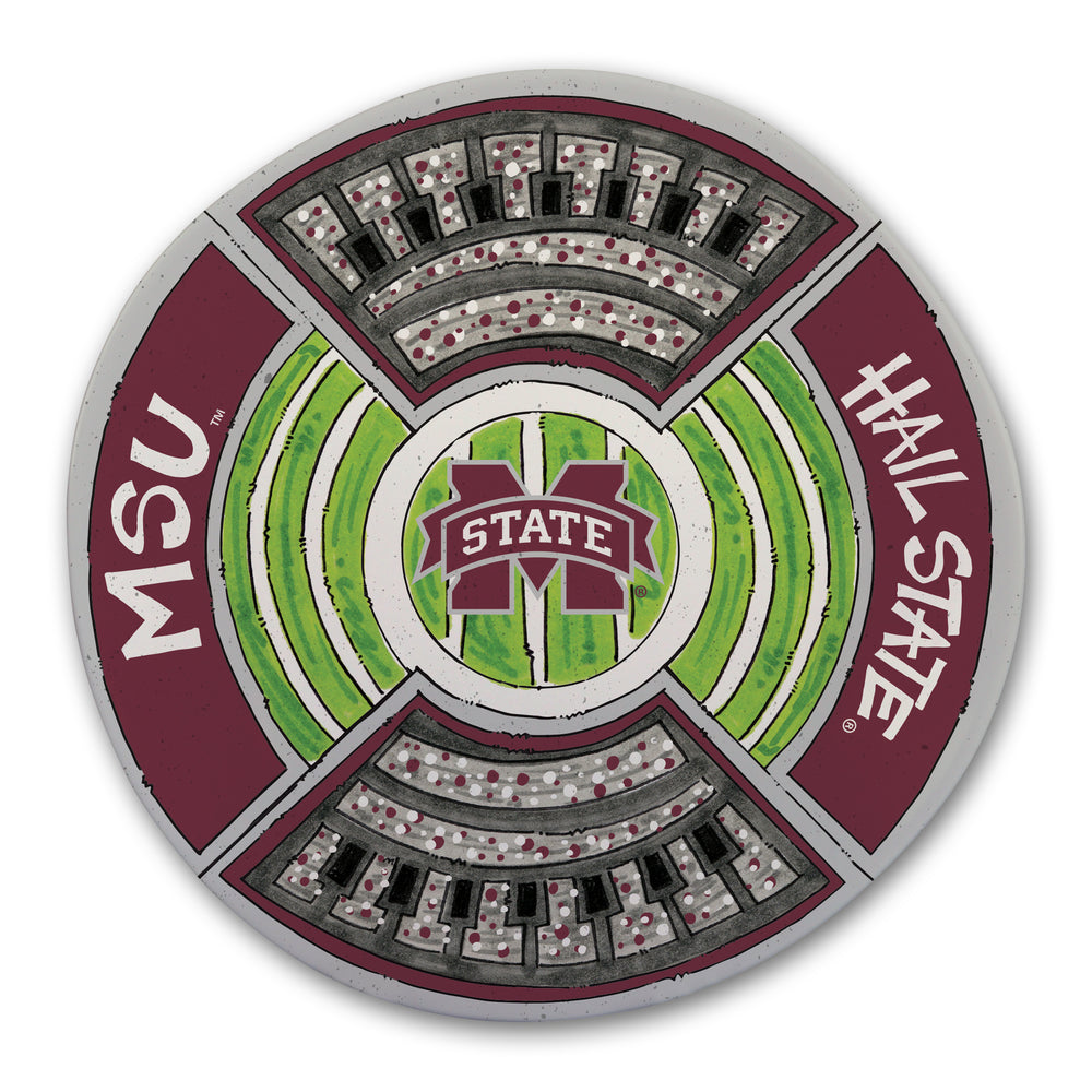 Magnolia Lane Round Stadium Platter for Mississippi State University