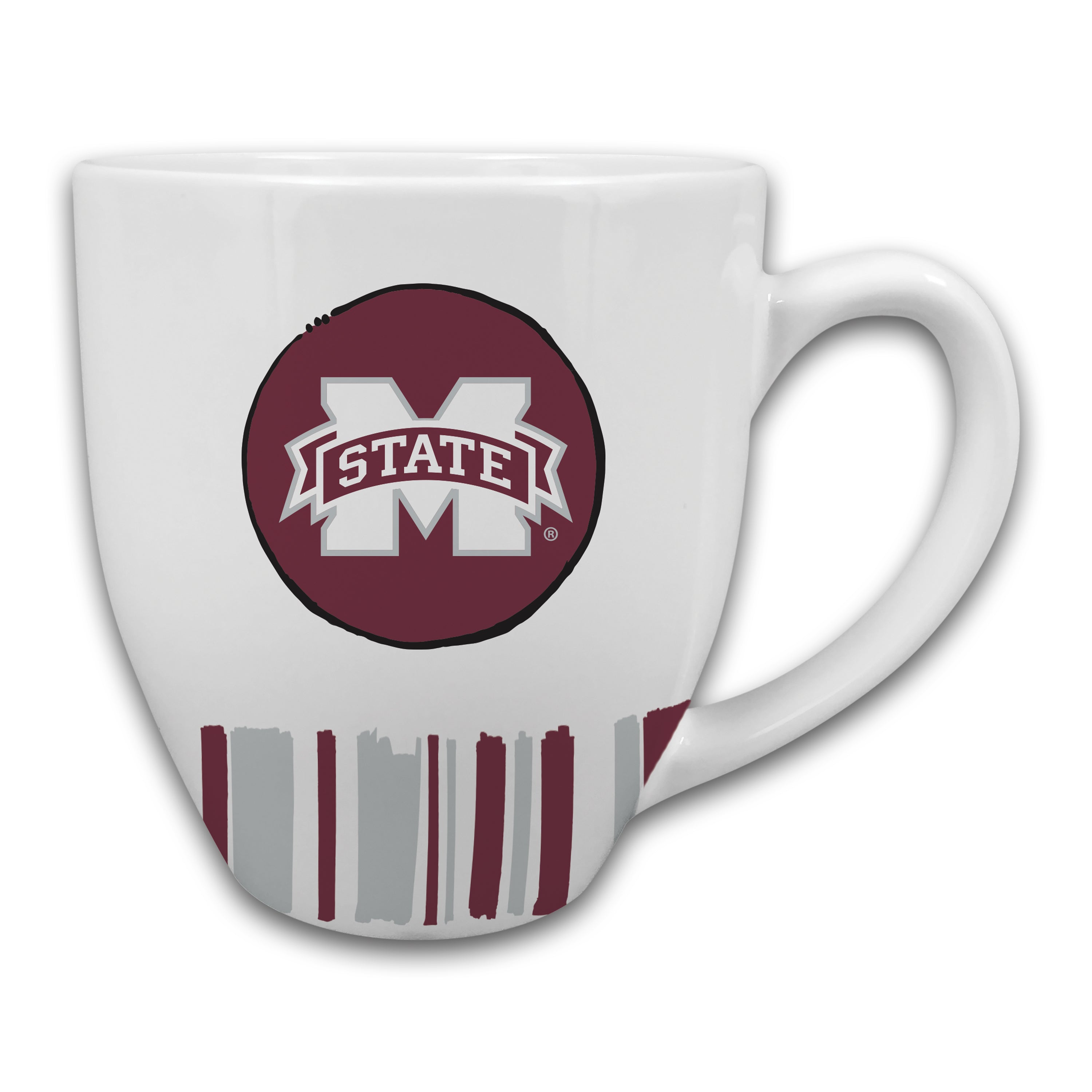 Magnolia Lane Heart Striped Mug - Mississippi State Design