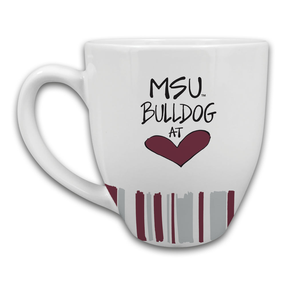 Magnolia Lane Heart Striped Mug - Mississippi State Design