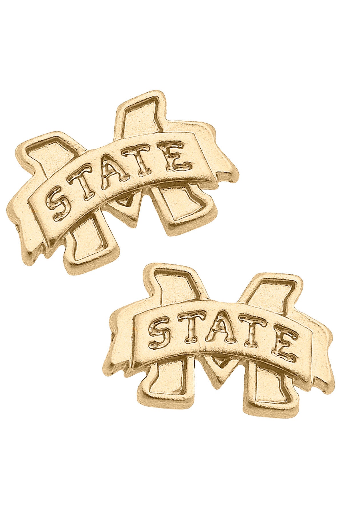 Mississippi State 24K Gold Plated Stud Earrings