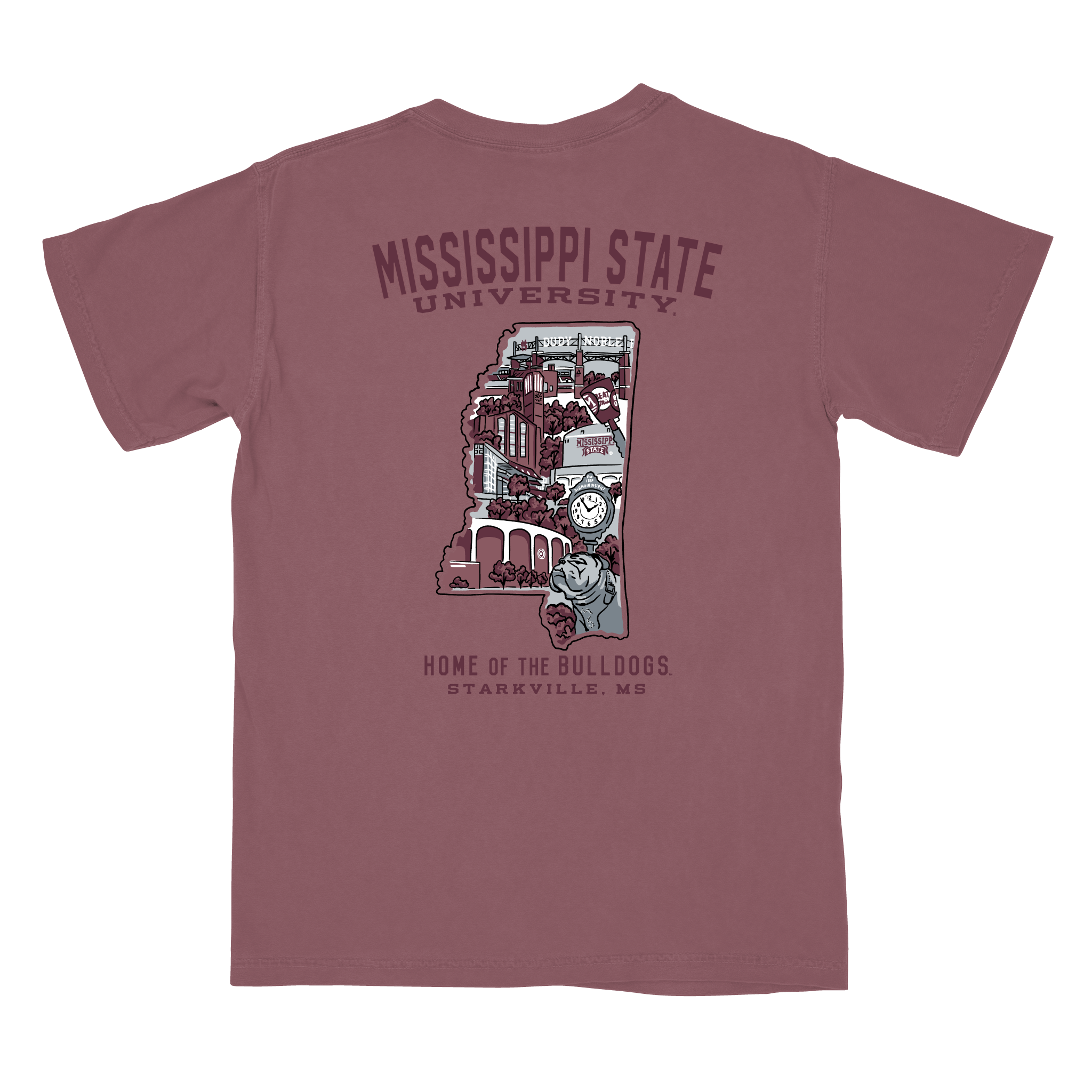 Comfort Color Mississippi State Campus Collage Tee